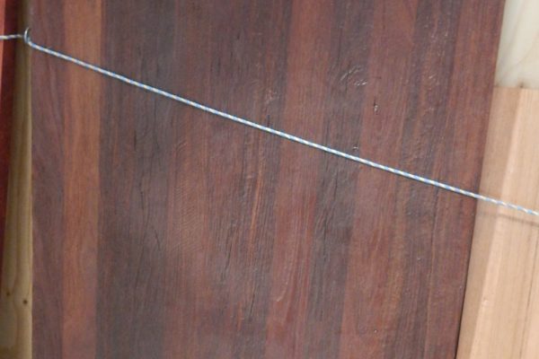 Texture coated red hardwood bench top 1840 x 995 x 40